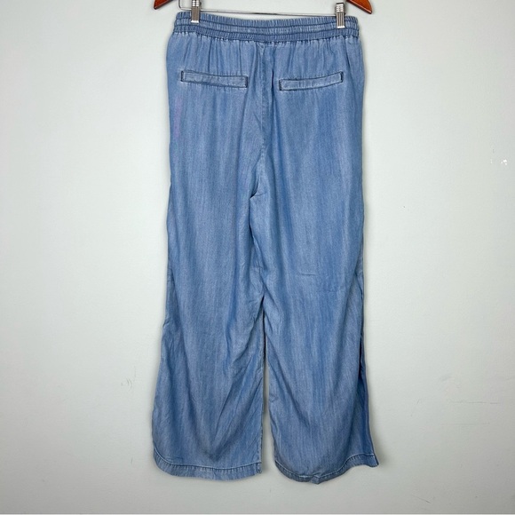 NWT Francesca’s blue rain wide leg elastic waist pull on pants sz M lyocell blue - Picture 7 of 11